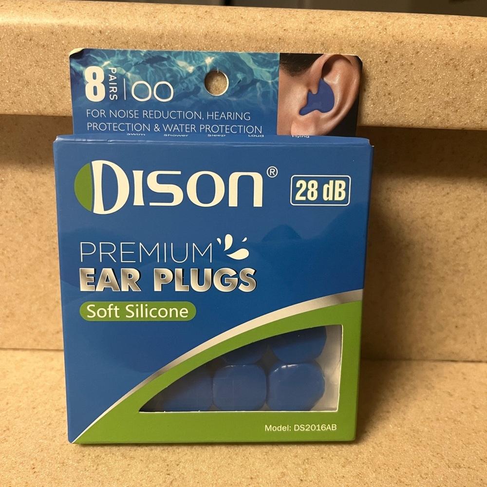 NEW Dison Premium Ear Plugs - Soft Silicone - 28db - 8 Pairs